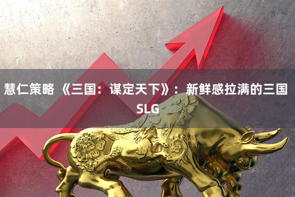 慧仁策略 《三国：谋定天下》：新鲜感拉满的三国 SLG