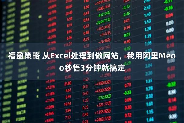 福盈策略 从Excel处理到做网站，我用阿里Meoo秒悟3分钟就搞定
