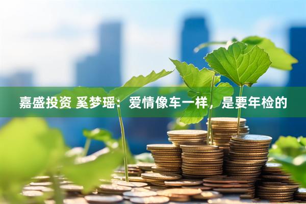 嘉盛投资 奚梦瑶:爱情像车一样,是要年检的